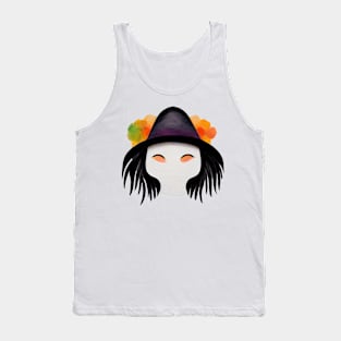 Halloween witch minimalist portrait Tank Top